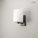 Konstsmide Außenwandleuchte PORTICI, IP44, E27, Stahl schwarz / Kunststoff opal, glänzend