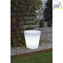 Konstsmide LED beleuchteter Pflanzentopf ASSISI, IP44, 12V, 2.4W 3000K 30lm, with 600cm cable, white plastic, Ø 28cm / H 28cm