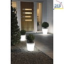 Konstsmide LED beleuchteter Pflanzentopf ASSISI, IP44, 12V, 2.4W 3000K 30lm, with 600cm cable, white plastic, Ø 28cm / H 28cm