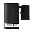 Außen-Wandstrahler MODENA, mit Reflektor für indirekten Lichtanteil, GU10 max. 35W, schwarz, Aluminium / Acrylglas klar