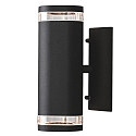 Außen-Wandstrahler MODENA UP/DOWN SINGLE, 2x GU10 max. 35W, schwarz, Aluminium / Acrylglas klar