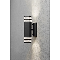 Außen-Wandleuchte MODENA UP/DOWN DOUBLE, 2x GU10 max. 35W, Schwarz, Aluminium / Acrylglas klar