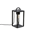 Boden-Laterne BOLOGNA, IP44, E27 max. 40W, mit 500cm Kabel, Aluminium schwarz / Klarglas, E27 max. 40W