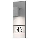 Außen-Wandleuchte MODENA, mit Hausnummern, GU10 max. 35W, Grau, Aluminium / Klarglas