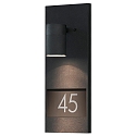 Außen-Wandleuchte MODENA, mit Hausnummern, GU10 max. 35W, Schwarz, Aluminium / Klarglas