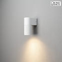 Konstsmide outdoor wall luminaire TEMI down, cylindrical GU10 IP54, white dimmable