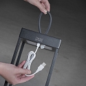 Outdoor LED Akku-Laterne RAVELLO, IP54, 2.2W 3000K 180lm, mit Touch-Dimmer + Aufhängung, schwarz, Groß, 50cm