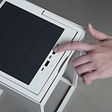 LED Solar-/USB-Laterne PORTOFINO, IP54, 2.2W 2700/3000K 180lm, mit Touch-Dimmer + Dämmerungssensor + Wandhalter, Weiß