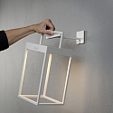 LED Solar-/USB-Laterne PORTOFINO, IP54, 2.2W 2700/3000K 180lm, mit Touch-Dimmer + Dämmerungssensor + Wandhalter, Weiß
