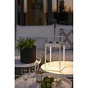 LED Solar-/USB-Laterne PORTOFINO, IP54, 2.2W 2700/3000K 180lm, mit Touch-Dimmer + Dämmerungssensor + Wandhalter, Weiß