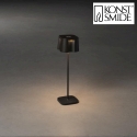 Konstsmide battery table lamp NICE  square, CCT Switch, dimmable IP54, black dimmable