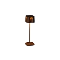 Outdoor LED Akku-Tischleuchte NICE, IP54, 2.5W 2700K/3000K 120lm, mit Touch-Dimmer, Rost