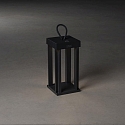 Outdoor LED Akku-Laterne CANNES, IP54, 42cm, 2.2W 2700/3000K 180lm, mit Touch-Dimmer + Ladekabel + Aufhängung, Schwarz