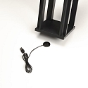 Outdoor LED Akku-Laterne CANNES, IP54, 42cm, 2.2W 2700/3000K 180lm, mit Touch-Dimmer + Ladekabel + Aufhängung, Schwarz