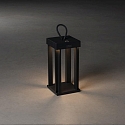Outdoor LED Akku-Laterne CANNES, IP54, 42cm, 2.2W 2700/3000K 180lm, mit Touch-Dimmer + Ladekabel + Aufhängung, Schwarz