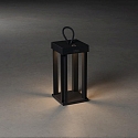 Outdoor LED Akku-Laterne CANNES, IP54, 42cm, 2.2W 2700/3000K 180lm, mit Touch-Dimmer + Ladekabel + Aufhängung, Schwarz