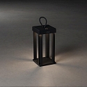 Outdoor LED Akku-Laterne CANNES, IP54, 42cm, 2.2W 2700/3000K 180lm, mit Touch-Dimmer + Ladekabel + Aufhängung, Schwarz