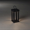 Outdoor LED Akku-Laterne CANNES, IP54, 42cm, 2.2W 2700/3000K 180lm, mit Touch-Dimmer + Ladekabel + Aufhängung, Schwarz