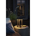 Outdoor LED Akku-Laterne CANNES, IP54, 42cm, 2.2W 2700/3000K 180lm, mit Touch-Dimmer + Ladekabel + Aufhängung, Schwarz
