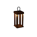 Outdoor LED accu table lamp CANNES, IP54, 2.2W 2700/3000K 180lm, dimmable, rusty
