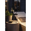 Konstsmide Outdoor LED accu-lantern RAVELLO, IP54, 2.2W 2700/3000K 140lm, dimmable, with hook, black Konstsmide Outdoor LED accu-lantern RAVELLO, IP54, 2.2W 2700/3000K 140lm, dimmable, with hook, black