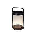LED solar-/USB-lantern CROTONE, IP54, fixed hook, 2W 2700/3000K 90lm, dimmable, with twilight sensor