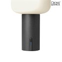 Konstsmide Lampada da tavolo a batteria ANTIBES IP54, Nero dimmerabile