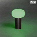 Konstsmide Lampada da tavolo a batteria ANTIBES IP54, Nero dimmerabile