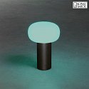 Konstsmide Lampada da tavolo a batteria ANTIBES IP54, Nero dimmerabile