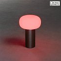 Konstsmide Lampada da tavolo a batteria ANTIBES IP54, Nero dimmerabile