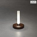 Konstsmide Lampada da tavolo a batteria BIARRITZ IP54, Ruggine dimmerabile