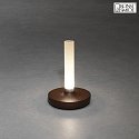 Konstsmide Lampada da tavolo a batteria BIARRITZ IP54, Ruggine dimmerabile