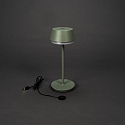 Konstsmide Lampada da tavolo a batteria LYON con connessione USB, CCT Switch, RGB, con dimmer a sfioramento IP54, verde, grigio dimmerabile
