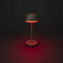 Konstsmide Lampada da tavolo a batteria LYON con connessione USB, CCT Switch, RGB, con dimmer a sfioramento IP54, verde, grigio dimmerabile