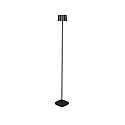 Outdoor LED Akku-Stehleuchte NICE, IP54, 2700 / 3000K, mit USB-Ladestation, dimmbar innen / auen, Aluminium, schwarz