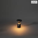 Konstsmide battery table lamp NANTES with USB connection, with touch dimmer IP54, black dimmable