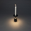 Konstsmide LED Akku-Tischleuchte & Kerzenhalter NANTES, IP54, 2200 / 2700K, mit Touch-Dimmer, schwarz
