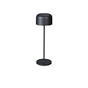 Outdoor LED Akku-Tischleuchte LILLE, IP54, 2200 / 2700K, USB-Ladeschale, dimmbar, schwarz