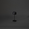 Konstsmide Outdoor LED Akku-Tischleuchte LILLE MINI, IP54, 2200 / 2700K, USB-Ladeschale, dimmbar, schwarz
