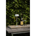 battery table lamp MENTON USB IP54, grey, lacquered dimmable