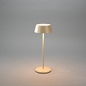 Konstsmide battery table lamp MENTON USB IP54, sand coloured, lacquered dimmable