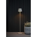 Konstsmide battery floor lamp POMEZIA MEDIUM USB IP54, sand coloured dimmable