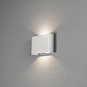 LED Auen-Wandleuchte CHIERI, IP54, Up/Down, verstellbar 0-90, 12W 3000K 900lm, Wei, Aluminium / Klarglas