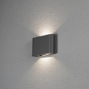 LED Auen-Wandleuchte CHIERI, IP54, Up/Down, verstellbar 0-90, 12W 3000K 900lm, Anthrazit, Aluminium / Klarglas