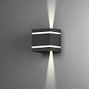 Konstsmide LED outdoor wall luminaire CREMONA, 2 FX-stripes + light beam, 3W 3000K 360lm, anthracite alu / clear glass / frosted acrylic Konstsmide LED outdoor wall luminaire CREMONA, 2 FX-stripes + light beam, 3W 3000K 360lm, anthracite alu / clear glass / frosted acrylic