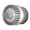 HighPower LED Außen-Wandleuchte MONZA, mit Seiten-Effekt , 3W 3000K 160lm, Silbergrau, Massiv-Aluminium