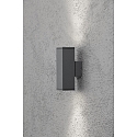 Außen-Wandleuchte MONZA, mit doppeltem Lichtkegel, 2xGU10, IP44, anthrazit, Aluminium Klarglas