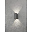 HighPower LED outdoor wall luminaire CREMONA, Up/Down, adjustable beam, 3W 3000K 460lm, anthracite / clear