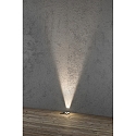 Konstsmide Outdoor HighPower LED in-ground spot, IP65, angular, 6W 3000K 600lm, adjustable light gate 0-120, inox 304 / clear glass