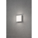 Konstsmide Outdoor LED Wand-/Deckenleuchte CESENA, IP54, eckig, 10W 3000K 900lm, Wei, Aluminium / Acrylglas opal